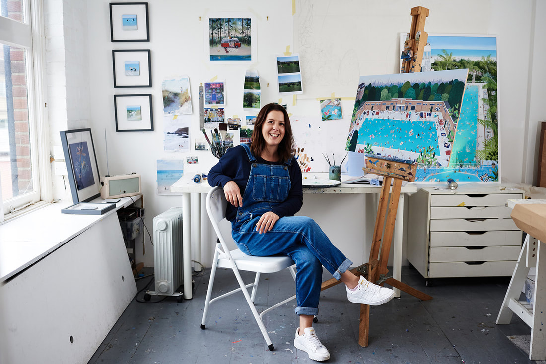 Picture of artist Abbey Stirling in her studio (photo credit Ben Zaven Crane)